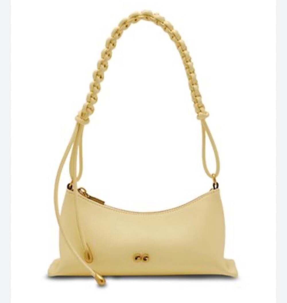 Cult Gaia Osa Shoulder Bag Buttercream Yellow Leather Chain Handle New